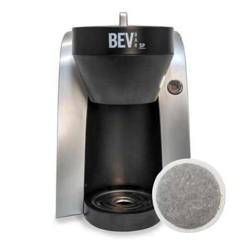 BEVBar SP (Soft Pod) 1-Cup Coffeemaker, Black with Silver